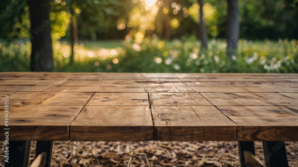 wooden table in garden wooden table in garden
