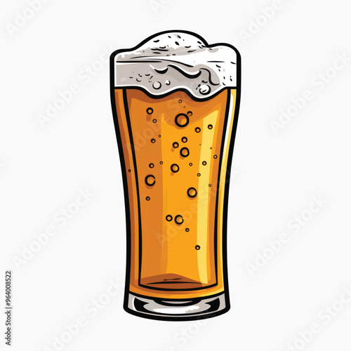 Refreshing beer glass illustration