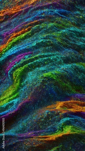 Rainbow vibrant abstract waves create a textured background