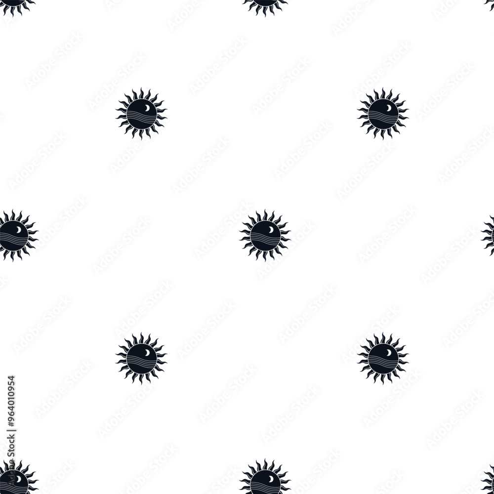 Sun Moon Black White Pattern Sun Moon Black White Pattern