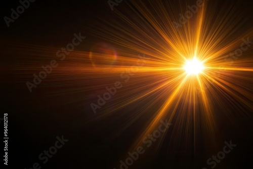 Sun Light Overlay. Sun rays overlay. Sun rays light isolated on black background, overlay design. transparent sunlight special lens light effect. abstract lens flare light over black background , ai