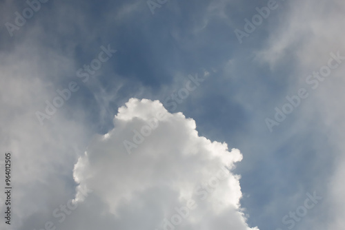 White Pearl of the Sky. Symbolizing peace and freedom, this photo depicts a lone white cloud rising in a vast, boundless sky. A perfect reflection of natural beauty and serenity.