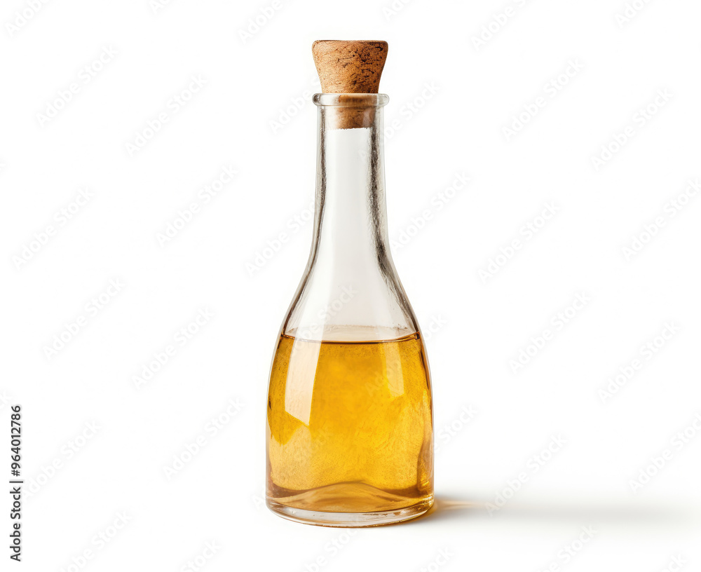 Elegant Glass Oil Bottle on Pristine Background Elegant Glass Oil Bottle on Pristine Background