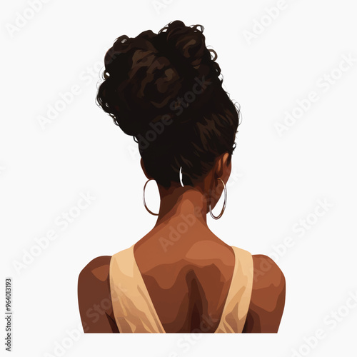 Elegant woman with curly updo