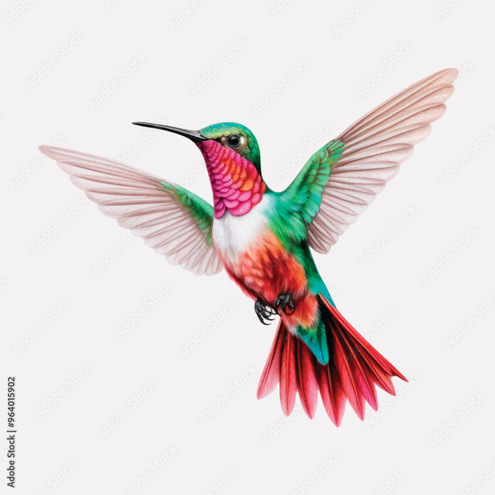 Colorful hummingbird in flight Colorful hummingbird in flight