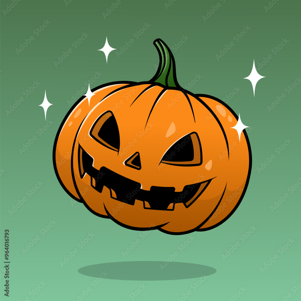 Jack-o’-Lantern: A smiling pumpkin carving against a blue background, reminiscent of Halloween Jack-o’-Lantern: A smiling pumpkin carving against a blue background, reminiscent of Halloween