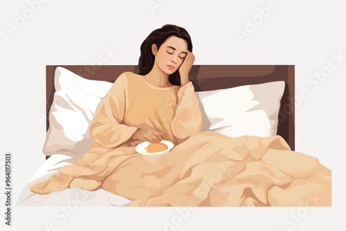 Woman resting in bed