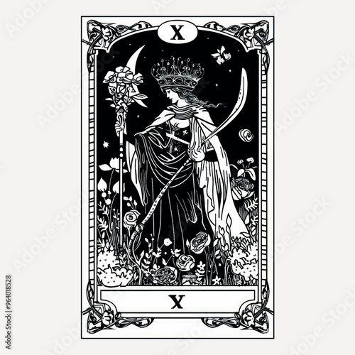 Gothic tarot card illustration