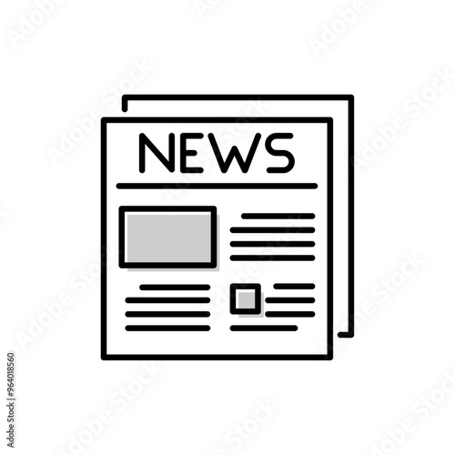 Newspaper icon on white background.