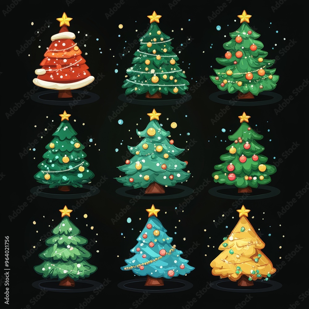 Set of minimalistic geometric Christmas elements in flat and linear style. Abstract Xmas decoration. Vector illustration. ai generated Set of minimalistic geometric Christmas elements in flat and linear style. Abstract Xmas decoration. Vector illustration. ai generated
