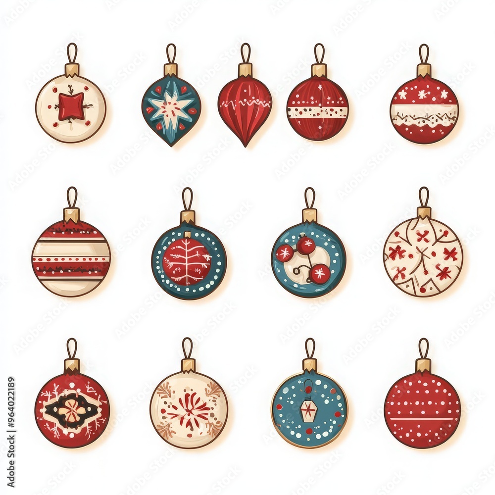 Set of minimalistic geometric Christmas elements in flat and linear style. Abstract Xmas decoration. Vector illustration. ai generated Set of minimalistic geometric Christmas elements in flat and linear style. Abstract Xmas decoration. Vector illustration. ai generated