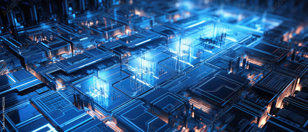 Digital Metropolis: Futuristic Circuit Board Landscape Digital Metropolis: Futuristic Circuit Board Landscape