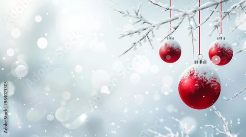 Minimalistic Snowflake with snowy decorative bauble wallpaper.