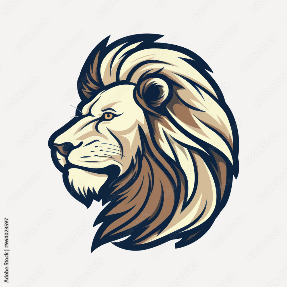 Majestic lion head illustration Majestic lion head illustration