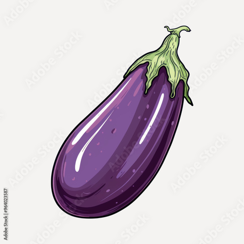 Vibrant purple eggplant illustration