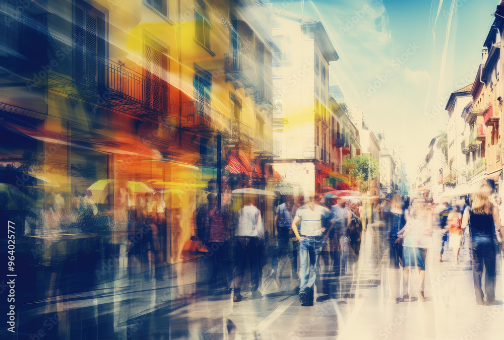 Fototapeta premium Urban Energy: A Blurred Motion Cityscape