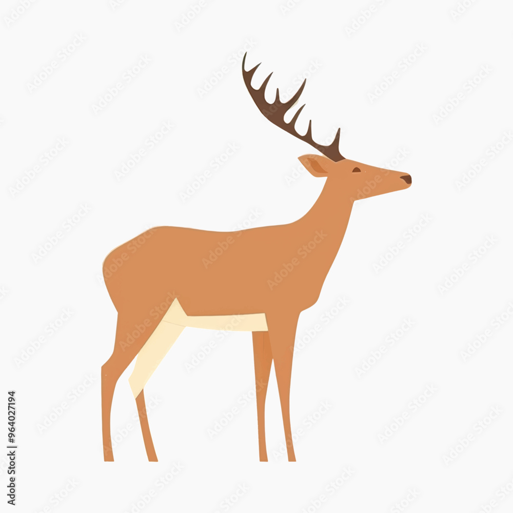 Elegant deer illustration vector art
