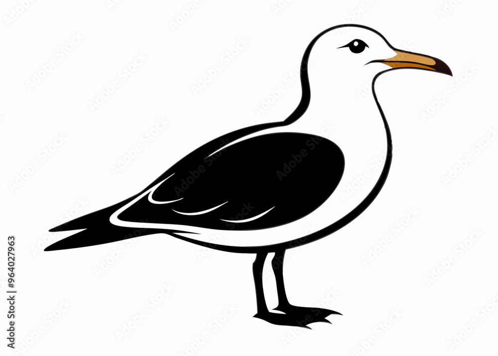 Obraz premium Seagull silhouette vector illustration