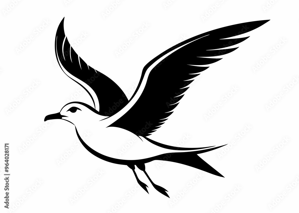Obraz premium Seagull silhouette vector illustration