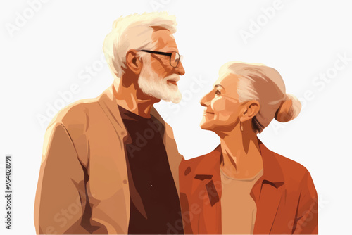 Elderly couple in love