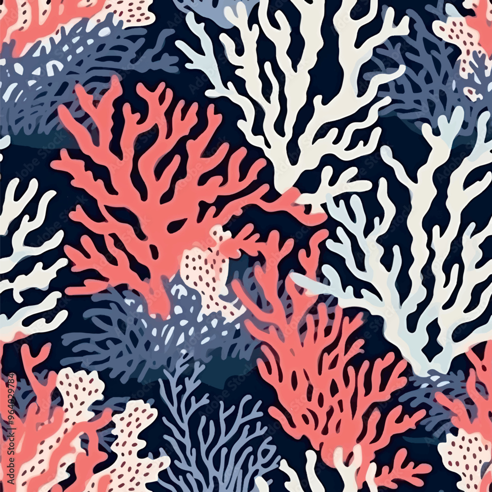 Vibrant coral reef pattern