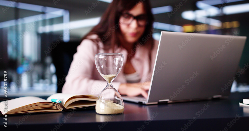 Late Invoice And Billing Deadline With Hourglass Late Invoice And Billing Deadline With Hourglass