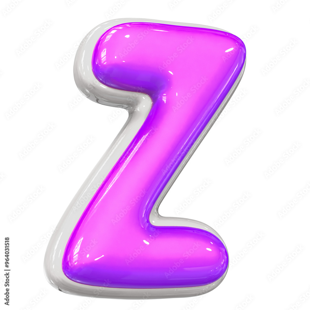 Z Letter With Purple 3D Render Z Letter With Purple 3D Render