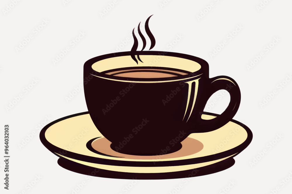 Steaming coffee cup illustration