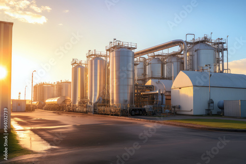 Industrial Facility at Sunset