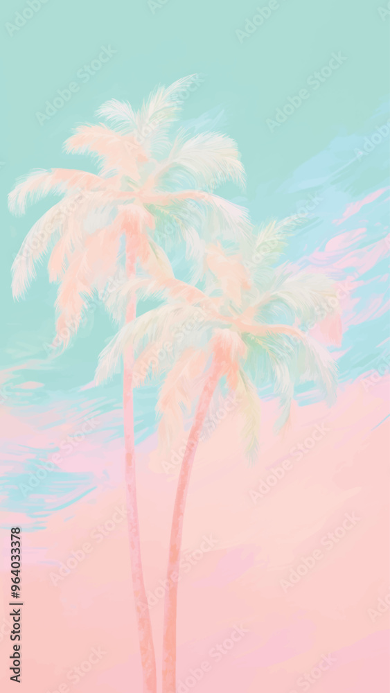 Obraz premium Pastel tropical palm trees art