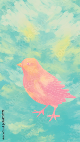 Colorful bird against vibrant background