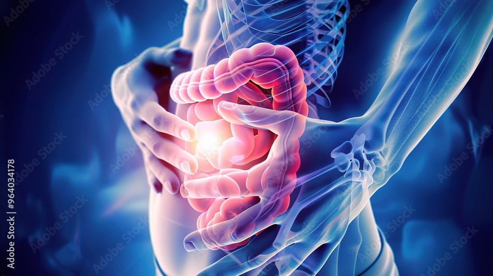 A detailed look at appendicitis showing the affected area. The appendix ...