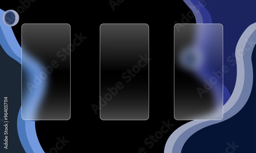 Dynamic waves abstract fluidity Glassmorphism Style