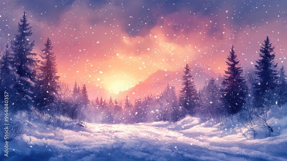 Watercolor style snow with soft gradients and dreamy effects. Watercolor style snow with soft gradients and dreamy effects.