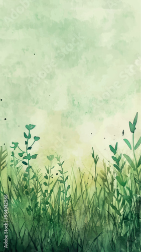 Serene watercolor nature scene