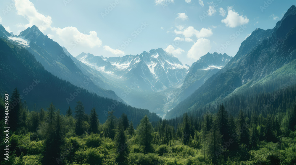 Serene Mountain Valley Landscape Panorama Serene Mountain Valley Landscape Panorama