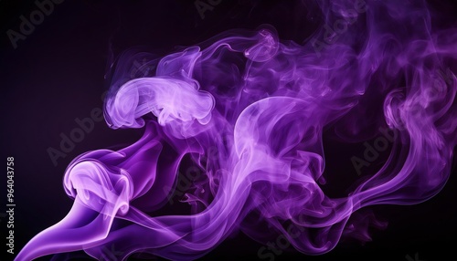 Elegant swirls of purple smoke creating stunning patterns against a dark backdrop