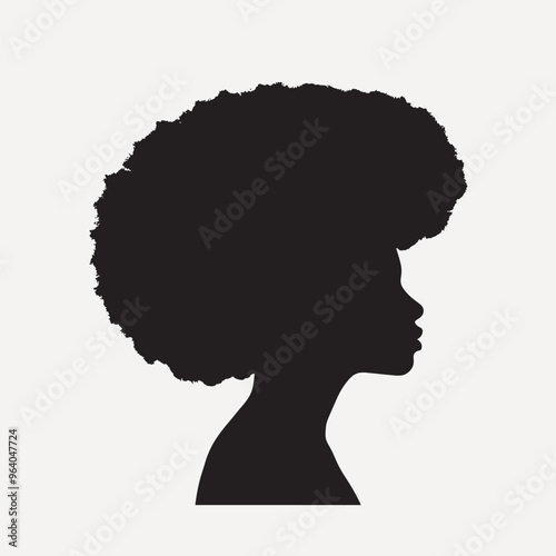 Silhouette profile afro hairstyle