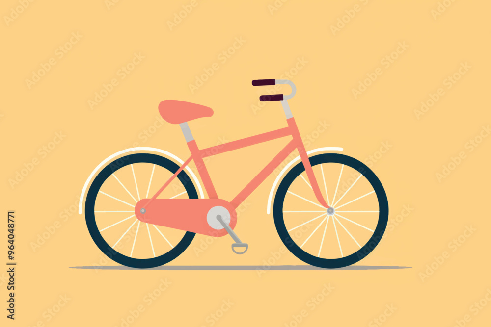 Fototapeta premium Colorful minimalist bicycle illustration