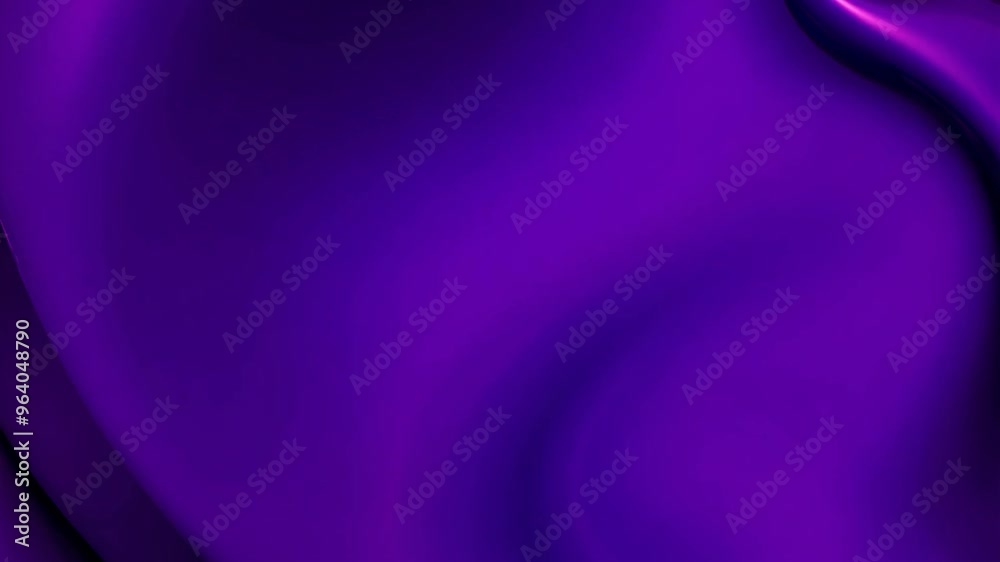 Realistic 3D animation of the abstract morphing liquid iridescent deep violet shape with rounded corners rendered in UHD, black background.