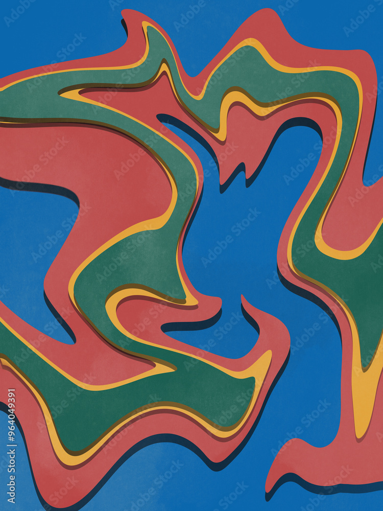 Beutiful free form painting in paper cut style. Beutiful free form painting in paper cut style.
