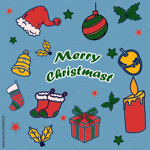 Christmas doodle handrawn illustration vector