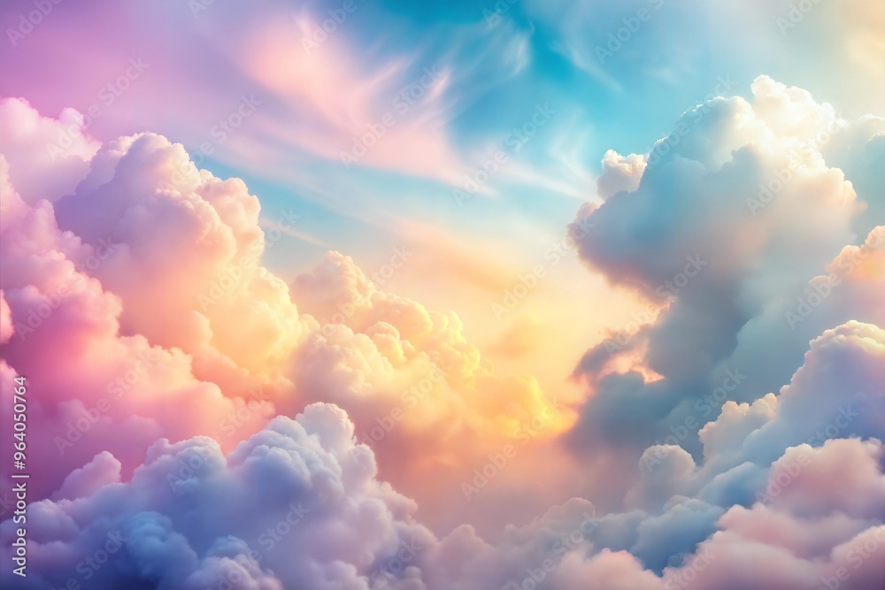 Vibrant sunset sky with soft clouds in pastel colors Vibrant sunset sky with soft clouds in pastel colors