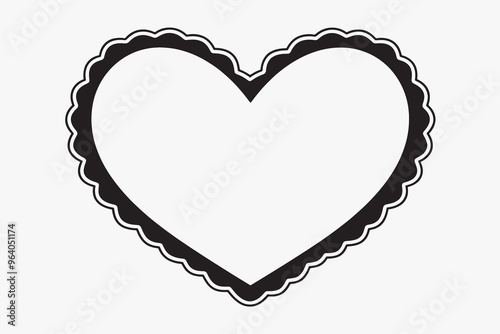 Scalloped heart outline template