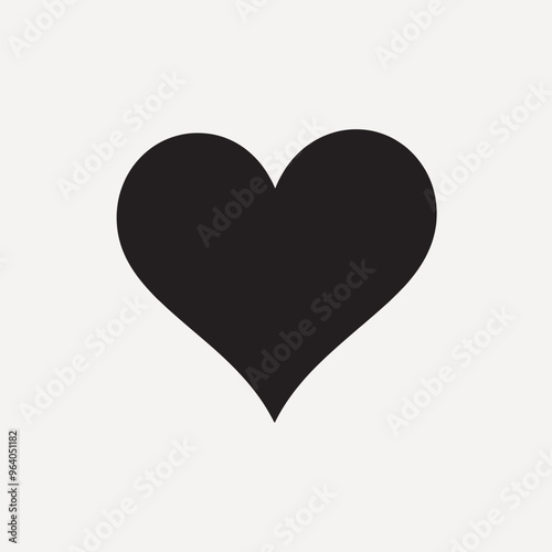 Black heart symbol vector graphic