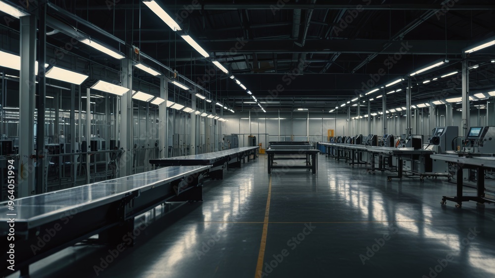 Automated solar panel manufacturing in a state-of-the-art facility Automated solar panel manufacturing in a state-of-the-art facility
