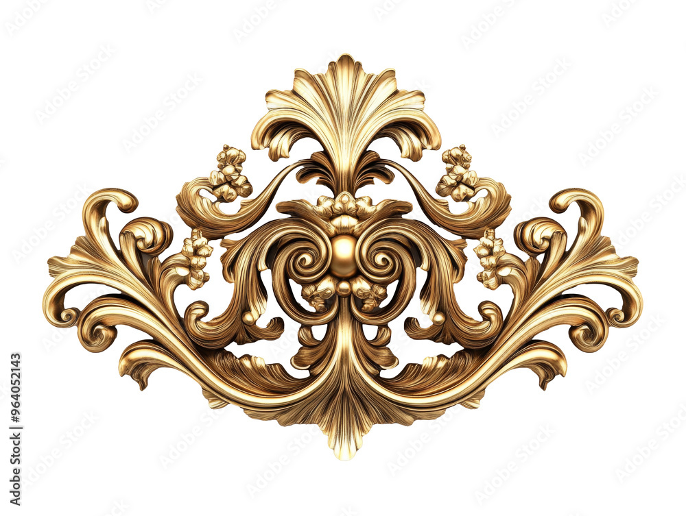 Intricate gold decorative craftsmanship, cut out transparent Intricate gold decorative craftsmanship, cut out transparent