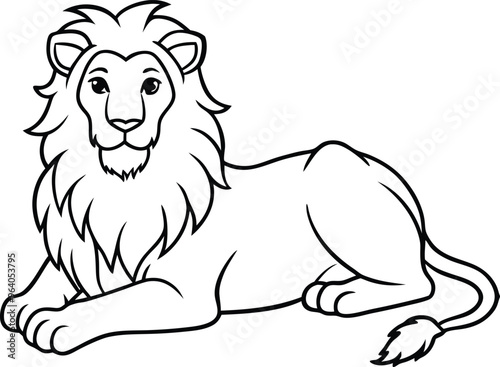 Lion vector illustration cute character nature drawing graphic