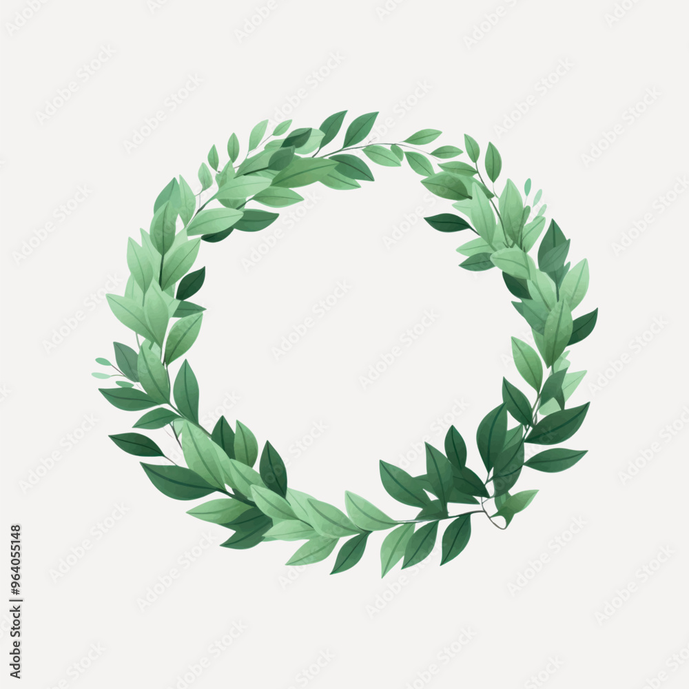 Elegant green leaf wreath design Elegant green leaf wreath design