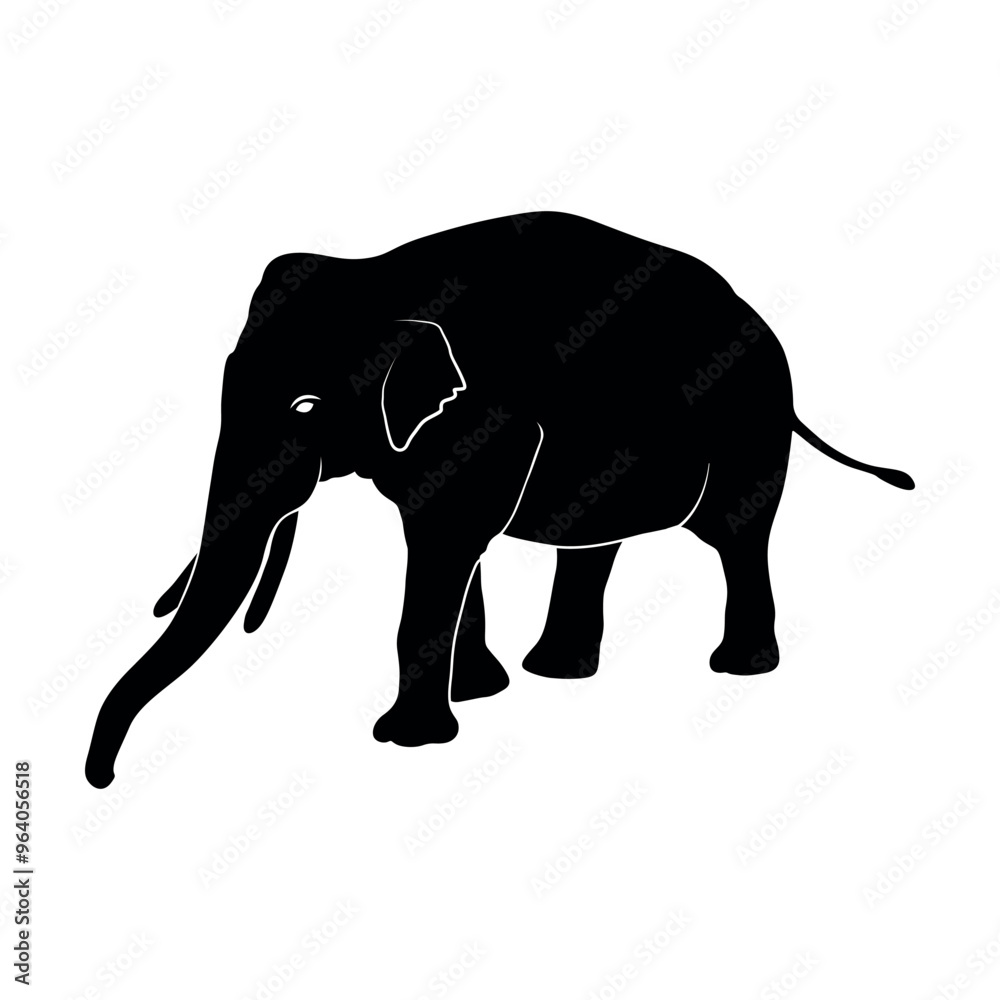 Obraz premium Set of elephants silhouettes. Animal Elephant Silhouettes vector illustration